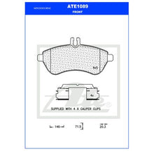 Load image into Gallery viewer, Ate Front Brake Pads For: Mercedes C-Class (W204) C200K Classic
