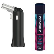 Load image into Gallery viewer, Zengaz ZT-88 Torch Jet Flame Lighter Black &amp; Zengaz Pure Gas 330ml Refill
