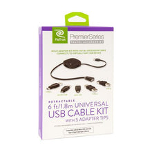 Load image into Gallery viewer, ReTrak 1.8m USB Retractable Extention - USB, USB Micro, Mini and Type-C
