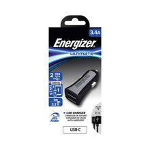 Load image into Gallery viewer, Energizer Car Charger 3.4a-2usb - Type C Cable
