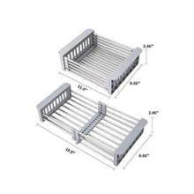 Load image into Gallery viewer, Folding Retractable Rack/Drain Basket for Washing, Kitchen Shelf &amp; Cooking
