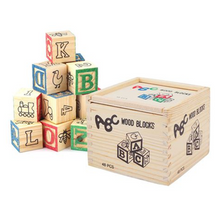 Load image into Gallery viewer, 48-Piece Education Wooden ABC Blocks
