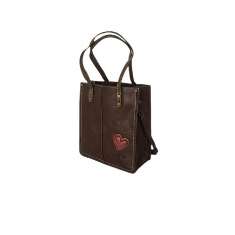 Cotton Road Totes Handbag With Heart - Brown Buy Online in Zimbabwe thedailysale.shop