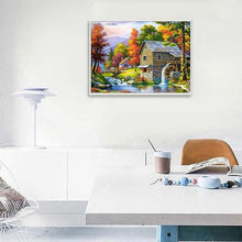 Load image into Gallery viewer, Diamond Painting DIY Kit, Round diamonds, 40x30cm- Cabin in the Forest
