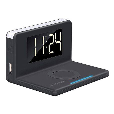 Intouch Alarm Clock Wireless Charger - Black Buy Online in Zimbabwe thedailysale.shop