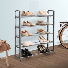 Load image into Gallery viewer, Knight Space Grey 5 Tier Metal Space Saving Lightweight Shoe Rack
