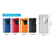 Load image into Gallery viewer, Zengaz Twin Jet Turbo Flame Lighter Black
