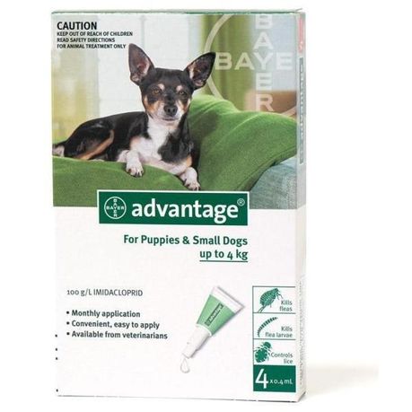 Advantix Small Dog 0.4ml - 4 pipette - 1.5-4kg - Green Buy Online in Zimbabwe thedailysale.shop