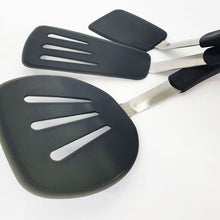 Load image into Gallery viewer, Hestia 3 Piece Silicone Jumbo Spatula Set - Black
