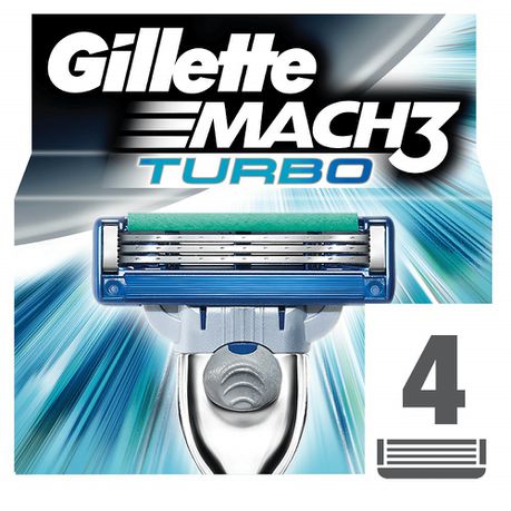 Gillette Mach3 Turbo Razor Blades - 4's Buy Online in Zimbabwe thedailysale.shop