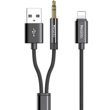 Load image into Gallery viewer, 2.4A iPhone Lightning To 3.5mm Charging &amp; Listening AUX Cable- 1.2m - YAU18
