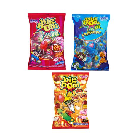 Big Bom 48’s XXL Lollipops x 3 Assorted Packs