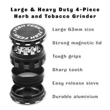 Load image into Gallery viewer, Fesh Fesh - Herb Grinder / Tobacco Grinder - Heavy Duty, Large 63mm Size
