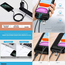 Load image into Gallery viewer, Baseus 1m - 18W 2in1 Dual Output USB Type-C/Type-A to Lightning PD Cable
