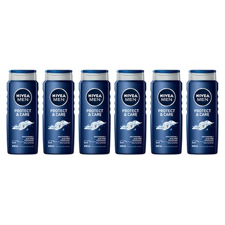 NIVEA MEN protect and care shower gel / body wash - 6 x 500ml Buy Online in Zimbabwe thedailysale.shop