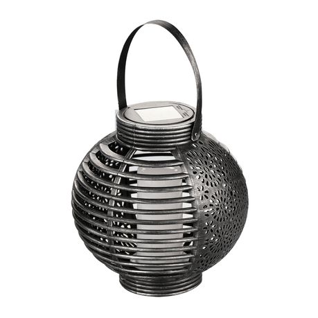 Home Quip Moroccan Antique Silver Lantern - Solar Powered Buy Online in Zimbabwe thedailysale.shop