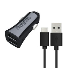 Load image into Gallery viewer, Energizer Car Charger 3.4a-2usb - Type C Cable
