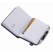 Load image into Gallery viewer, TROIKA Notepad A7 &amp; Mini Ballpoint Pen Toolkit LILIPAD+LILIPUT Black/Gold
