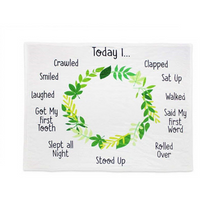 Load image into Gallery viewer, Baba Jay Baby Monthly Milestone Blanket - Double Sided
