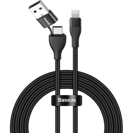 Baseus 1m - 18W 2in1 Dual Output USB Type-C/Type-A to Lightning PD Cable Buy Online in Zimbabwe thedailysale.shop