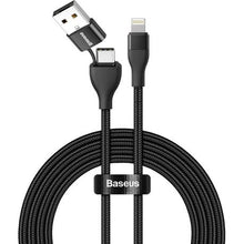 Load image into Gallery viewer, Baseus 1m - 18W 2in1 Dual Output USB Type-C/Type-A to Lightning PD Cable
