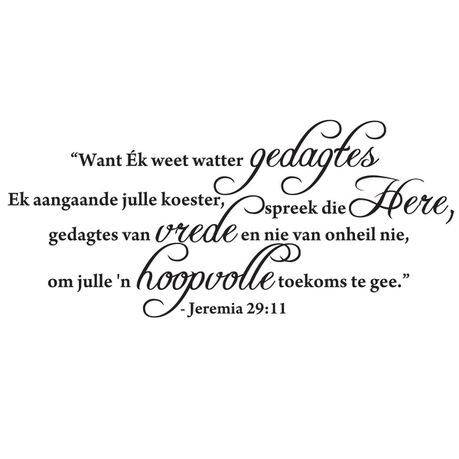 Fantastick Wall Decor - Jeremia Quote Afrikaans