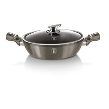 Load image into Gallery viewer, Berlinger Haus 28cm Marble Coating Shallow Pot with Lid - Carbon Metallic
