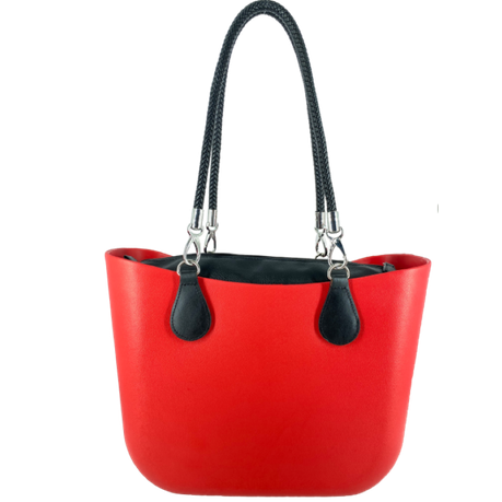 Eva Classic Handbag Red, PU Leather Black Inner, Black Handles Buy Online in Zimbabwe thedailysale.shop