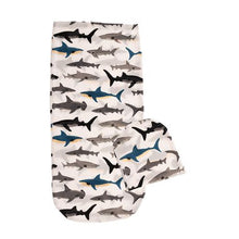 Load image into Gallery viewer, All Heart Shark Print Baby Wrap With Beanie
