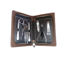 Load image into Gallery viewer, DL Leather Manicure Set with 6 Piece Emery Boards Nail Files-DL048

