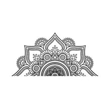 Load image into Gallery viewer, Wall Sticker Mandala Yoga Delicate Black Half Circle

