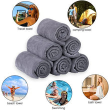 Load image into Gallery viewer, Terry Collection Cosy: Microfibre Towel: Large Bath Beach Gym Baby Grey
