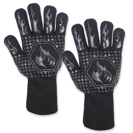 Yowie - Braai Gloves / Oven Mitts - Extreme Heat Resistance to 500C (Black) Buy Online in Zimbabwe thedailysale.shop