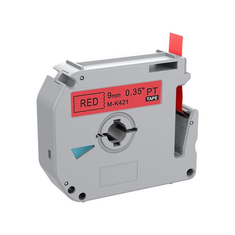 PUTY Compatible Brother TT-MK421 Black on Red 9mm Label Tape