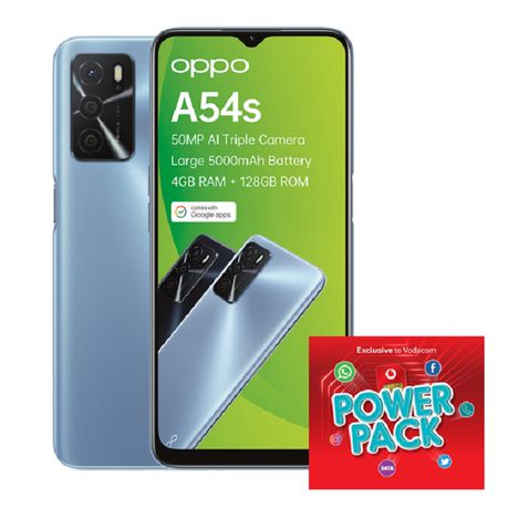 OPPO A54s 128GB Single Sim - Pearl Blue + Vodacom SIM Card Pack Buy Online in Zimbabwe thedailysale.shop