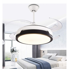 Load image into Gallery viewer, White &amp; Black Retractable Ceiling Fan With Remote
