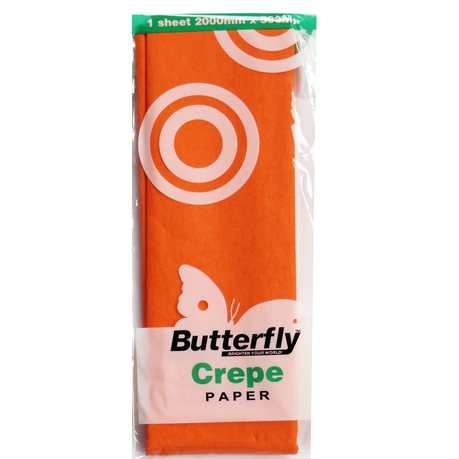 Butterfly Crepe Paper - 12 Sheets (2m X 500mm Each) Orange Buy Online in Zimbabwe thedailysale.shop