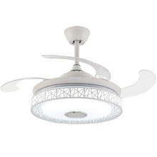 Load image into Gallery viewer, JNC-Retractable Ceiling Fan Light with Blue Tooth Speaker-White
