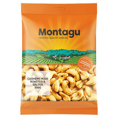 Montagu Cashew Nuts W320 Roasted & Salted 500g Buy Online in Zimbabwe thedailysale.shop
