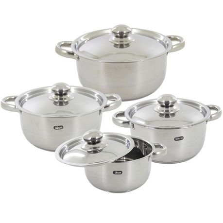8 Piece Stainless Steel Cookware Pot set Buy Online in Zimbabwe thedailysale.shop