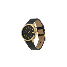 Load image into Gallery viewer, Lacoste Watch 12.12 Gold 36mm Case, Black Dial and Black Leather Strap
