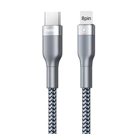 Remax RC-009 1m 3A PD Fast Charging Braided Data  Cable - Silver Buy Online in Zimbabwe thedailysale.shop