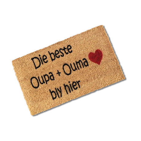 'Oupa en Ouma' Natural Coir Personalized / Custom Branded Welcome Doormat Buy Online in Zimbabwe thedailysale.shop
