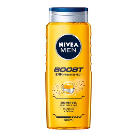 Nivea Men Boost Shower Gel - Body Wash - 500ml Buy Online in Zimbabwe thedailysale.shop