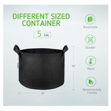 Load image into Gallery viewer, 5-Pack 5 Gallon Plant Grow Bags
