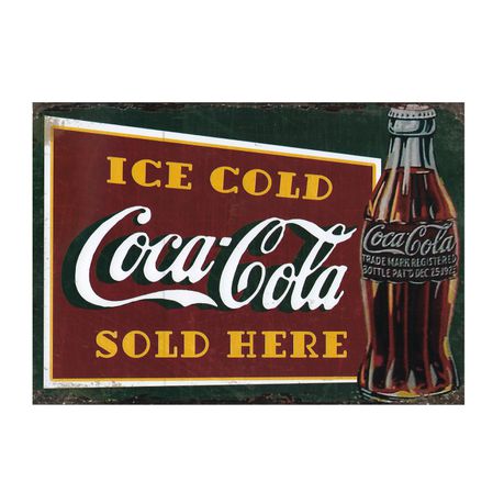 Aankopen - Coke Served Ice Cold - Retro Vintage Metal Wall Plate Buy Online in Zimbabwe thedailysale.shop