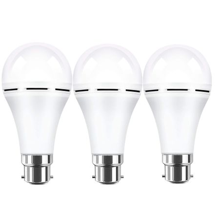 Battery Operated, Rechargeable Emergency 9W LED Bulb, BASE:B22-3 in a pack Buy Online in Zimbabwe thedailysale.shop