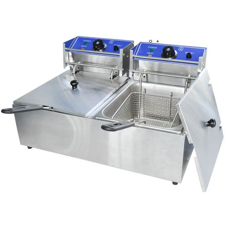 DH - 6L + 6L Double Pan Deep Fryer with Dry Boil & Overheat Protect Buy Online in Zimbabwe thedailysale.shop