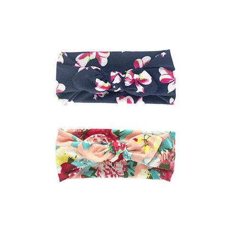 2 Piece Soft Stretchy Baby Girl Floral Knotted Hair Bow Tie Headbands Buy Online in Zimbabwe thedailysale.shop