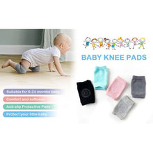 Load image into Gallery viewer, Cotton Baby Crawling Knee Pad Protectors - Navy Blue - Set of 2
